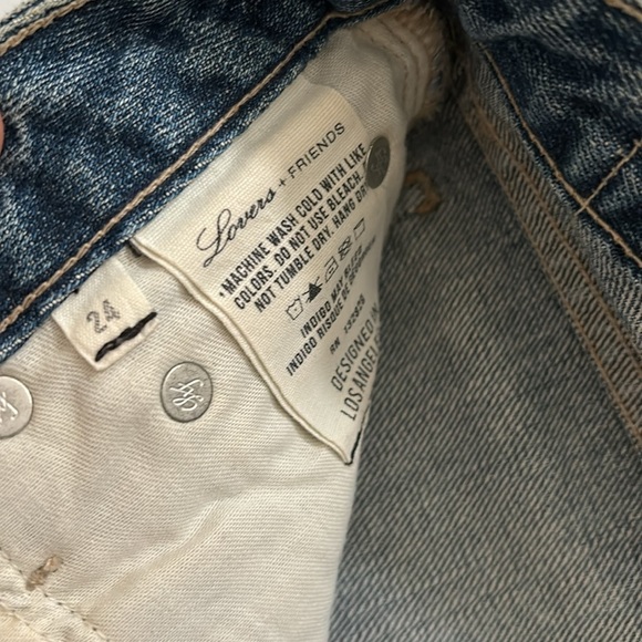 New Lovers + Friends Logan Ainsley denim jeans high rise tapered leg size 24 - Picture 9 of 13
